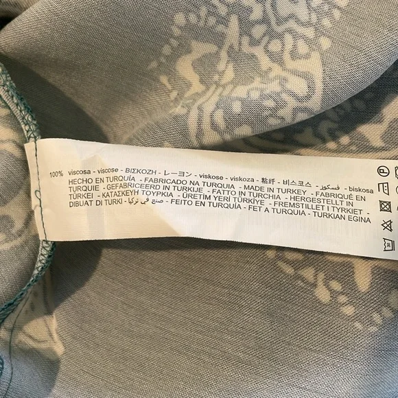 Zara Paisley Slip Dress in Ice Blue and Off-White, size XS - Picture 6 of 6